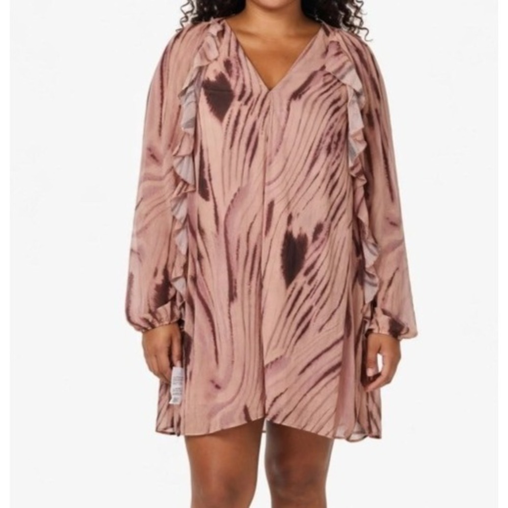 ASOS Design Ruffle Cape Sleeve Mini Dress Sz 8 Romantic Boho Coastal Party NWT